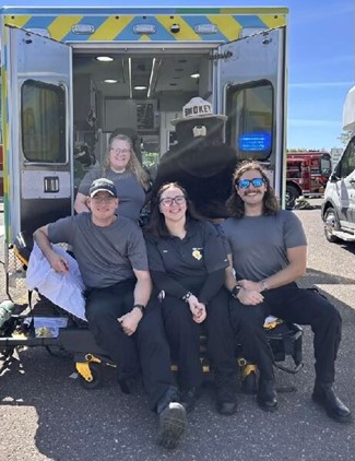Essentia health emergency transport crew outside the truck
